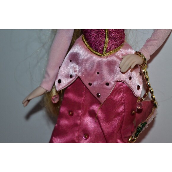 Disney Sleeping Beauty Princess Aurora Porcelain Doll 14" Brass Key Pink - Picture 6 of 11